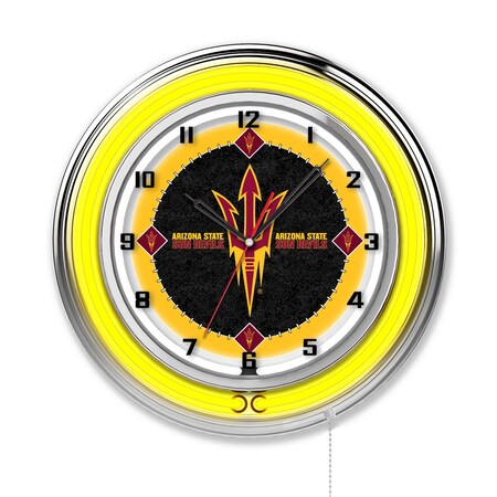 Arizona State University Double Neon 19 Clock Pitchfork